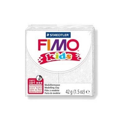 PASTA POLIMERICA FIMO KIDS 42gr BIANCO GLITTER 052