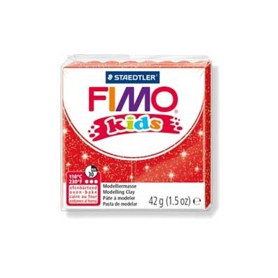 PASTA POLIMERICA FIMO KIDS 42gr ROSSO GLITTER 212