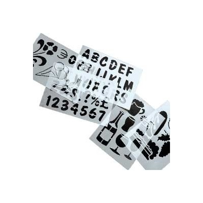 SET 5 STENCIL TRASPARENTI ASSORTITI Securit