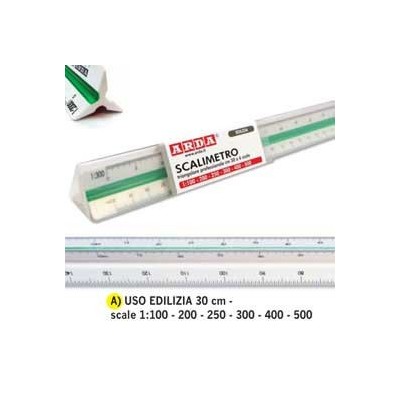 SCALIMETRO ISOTECK ARDA 30CM PER EDILIZIA (SCALE 1100-200-250-300-400-500)