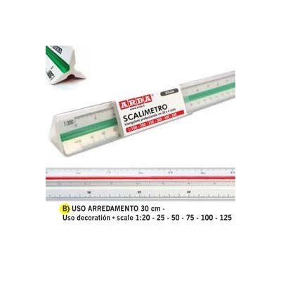 SCALIMETRO ISOTECK ARDA 30CM PER ARREDAMENTO (SCALE 120-25-50-75-100-125)