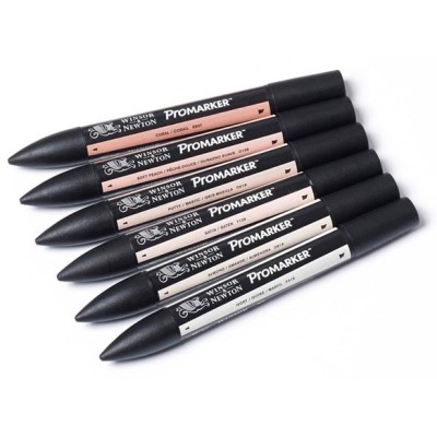 SET 6 PENNARELLI PROMARKER BRUSH W&N SKIN TONES
