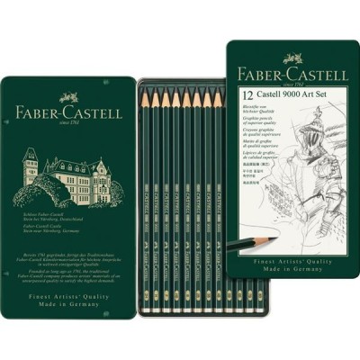 SET CASTELL 9000 ART     12 MATITE GRAFITE 8B-2H