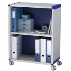 CARRELLO TROLLEY C/RUOTE GRIGIO FINITURE BLU