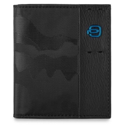 PORTA CARTE DI CREDITO IN PELLE E TESSUTO