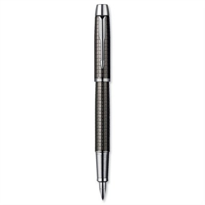 PENNA STILO M BLU PARKER IM PREMIUM DEEP GUN METAL CHISELLED