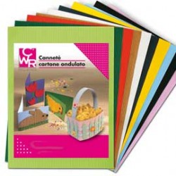 SET 10FG CARTONCINO ONDULATO 50X70CM CANNETE colori assortiti CWR