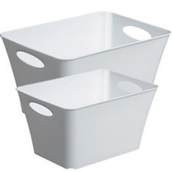 CONTENITORE LIVING BOX 52,6x39,2x31CM - 44LT BIANCO LUCIDO