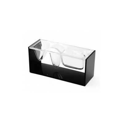 PORTAOGGETTI LIQUID      25X9X13 NERO TRASPARENTE