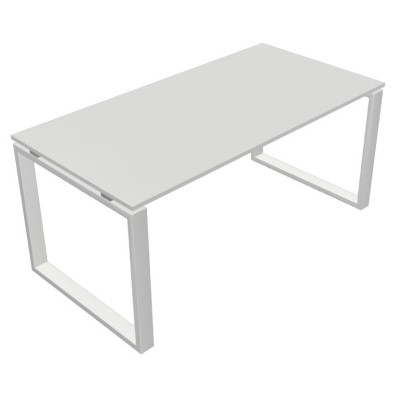 SCRIVANIA 160X80 GAMBA METALLO S/CASS. ANELLO CHI.
