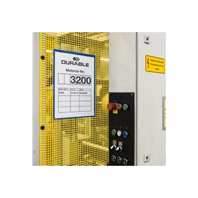 50 BUSTE IDENTIFICAZIONE 210x297mm (A4-VERT.) con BANDA MAGNETICA 1744 Durable