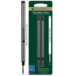 Blister 2 refill in metallo per ROLLER Montblanc  NERO PUNTA MEDIA