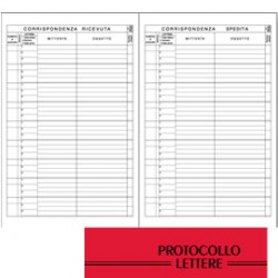 REGISTRO PROTOCOLLO LETTERE RICEVUTE-SPEDITE 21x31cm 100fg BM