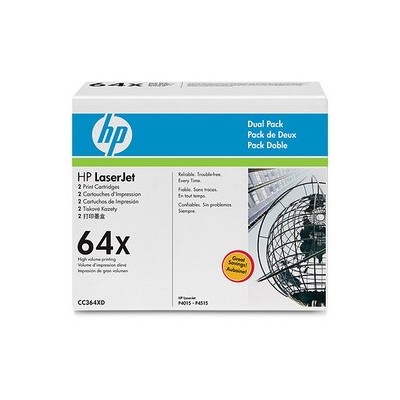 SCATOLA 2 CARTUCCE DI STAMPA NERO HP LASERJET CC364X