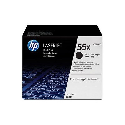 SCATOLA 2 TONER NERO HP LASERJET CE255X LASERJET P-3015DN 12.500PG