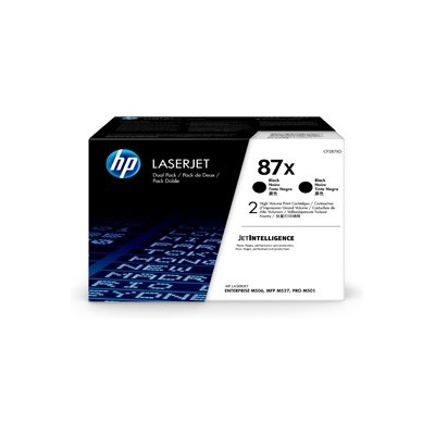 CONFEZIONE DA 2 CARTUCCE TONER NERO ALTA CAPACITA HP87X