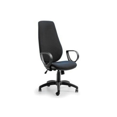 POLTRONE H24 C/BRACCIOLI FISSI TESSUTO IGN. NERO