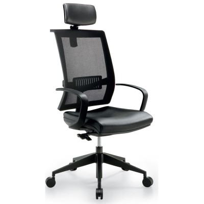 SEDIA SEMIDIREZIONALE    LIVING ECOPELLE NERA LV21