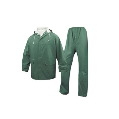 COMPLETO IMPERMEABILE EN304 Tg. XL verde (giacca+pantalone)