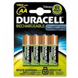 BLISTER 4 PILE RICARICABILI AA - STILO 2400mAh DURACELL PRECHARGED