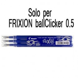SET 3 REFILL SFERA FRIXIONball CLICKER 0.5mm BLU PILOT