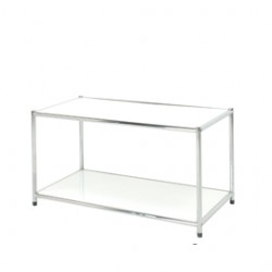 LIBRERIA 2 RIPIANI ACCIAIO/BIANCO 80x40cm - H40,5cm Easy System