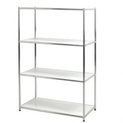 LIBRERIA 4 RIPIANI ACCIAIO/BIANCO 80x40cm - H120cm Easy System