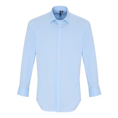 CAMICIA MANICA LUNGA     COT/ELA TG.M PALE BLUE