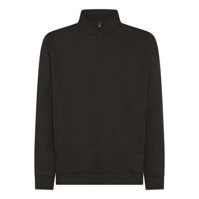 FELPA MANICA LUNGA C/ZIP COT/POLY NERA TG.XS