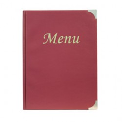 PORTA MENU A4-24x34cm BORDEAUX in PVC BASIC con 4+2 BUSTE FISSE