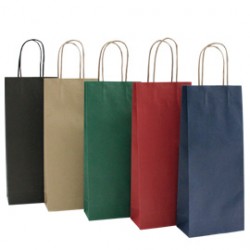 20 SHOPPERS CARTA BIOKRAFT 16X8X38CM PORTABOTTIGLIE NERO