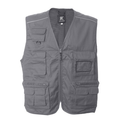 GILET MULTIT.NEW SAFARI  GRIGIO TG.4XL