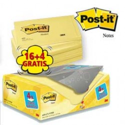 VALUE PACK 16+4 BLOCCO 100fg Post-it 76x127mm 72GR 655CY-VP20