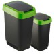 PATTUMIERA 25LT in PPL Nero/Verde COPERCHIO BASCULANTE ROTHO