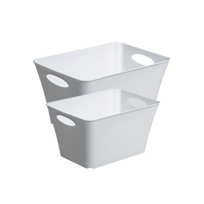 CONTENITORE LIVING BOX 43,1x32,1x26CM - 24LT BIANCO LUCIDO
