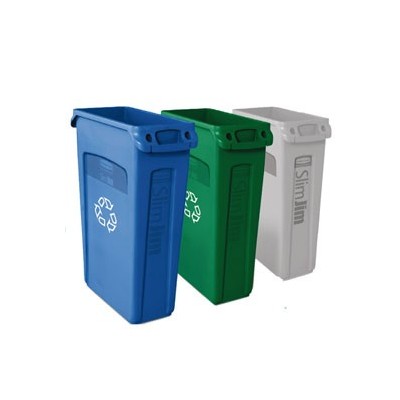 CONTENITORE SLIM JIM PER RACCOLTA DIFFERENZIATA BLU RUBBERMAID