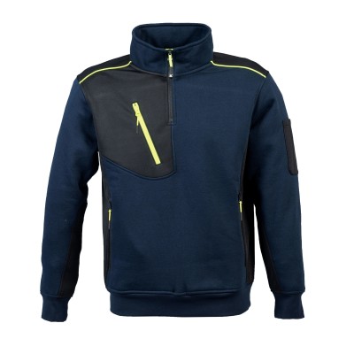 FELPA MILWAUKEE 1/2 ZIP  TG.XL 280GR BLU