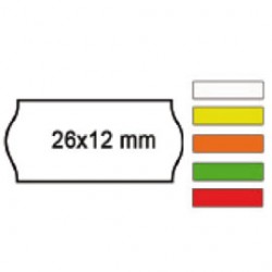 PACK 10 ROTOLI 1000 ETICH. 26x12mm ONDA ARANCIO PERM. Printex