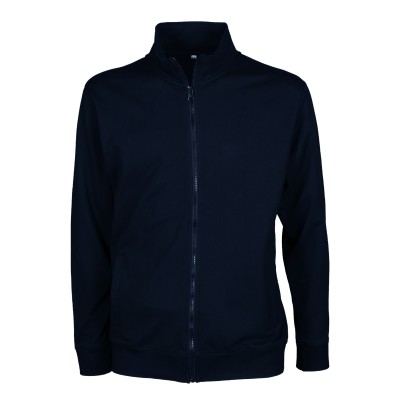 FELPA ZIP TOT.70%C 30%P  240G BLU TG.L