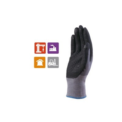GUANTO DI PRECISIONE VE727NO Tg.09 palmo NITRILE/PU + puntini