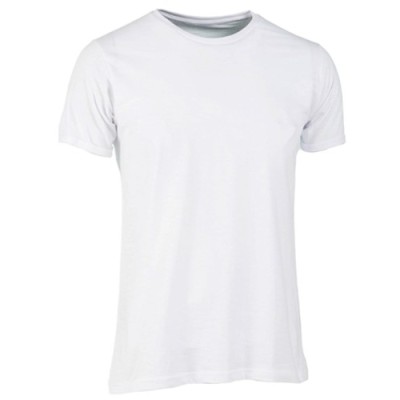 T-SHIRT SLUB UOMO BIANCO TG.L 100% POLYESTERE