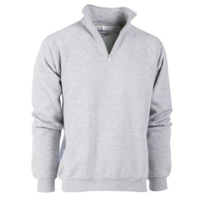 FELPA MEZZA ZIP GRIGIO   TG.M COTONE/POLYESTERE