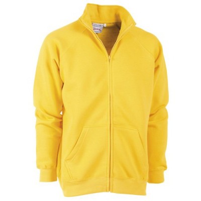 FELPA ZIP TOTALE GIALLA  TG.L COTONE/POLIESTERE