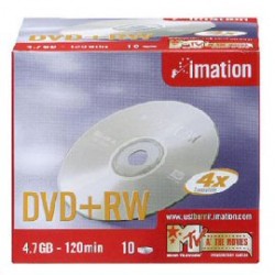 SCATOLA 10 DVD+RW 4X 4.7GB 2ORE SERIGRAFATO