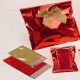 50 BUSTE REGALO IN PPL METAL LUCIDO 16x21+4cm ROSSO con patella adesiva