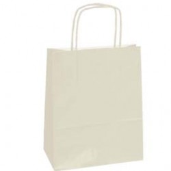 25 SHOPPERS CARTA KRAFT 18x7x24CM TWISTED AVORIO