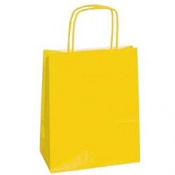 25 SHOPPERS CARTA KRAFT 18x7x24CM TWISTED GIALLO