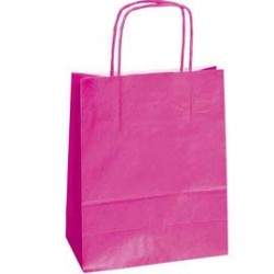 25 SHOPPERS CARTA KRAFT 18x7x24CM TWISTED MAGENTA