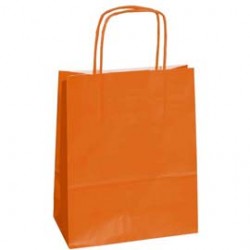 25 SHOPPERS CARTA KRAFT 18x7x24CM TWISTED ARANCIONE