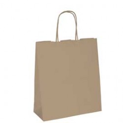 25 SHOPPERS CARTA BIOKRAFT 26X11X34,5CM NEUTRO CORDINO AVANA